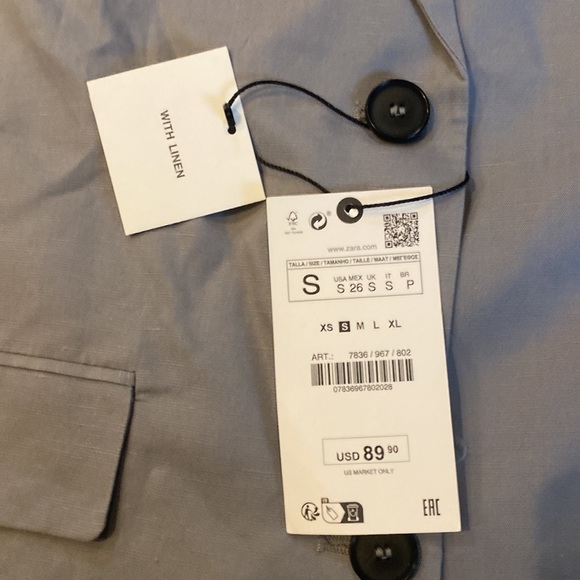 Zara grey long sleeveless button front vest - Picture 3 of 3